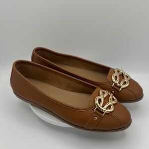 AEROSOLES “Bia” Women's Ornamented Flat in Tan Genuine Leather, Size 8.5, NWT